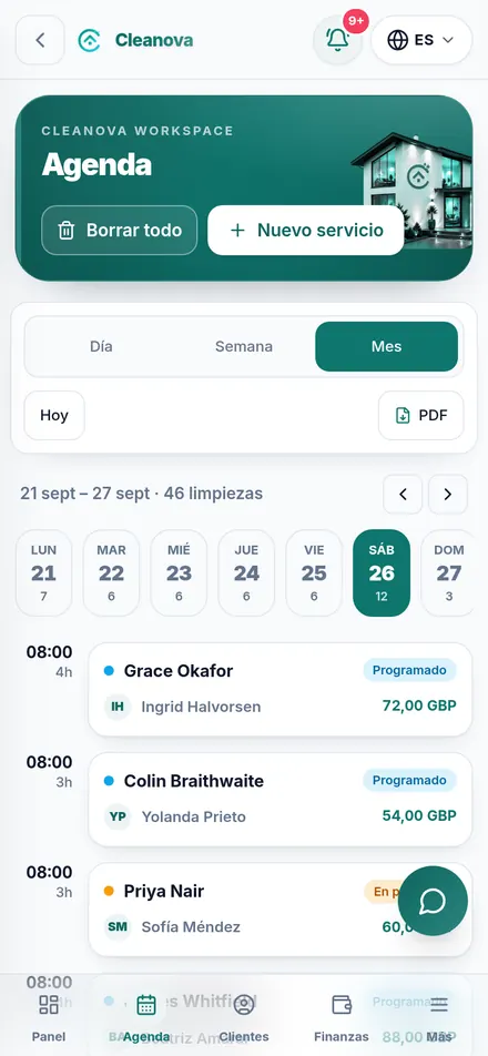 Pulsa «+ Nuevo servicio»